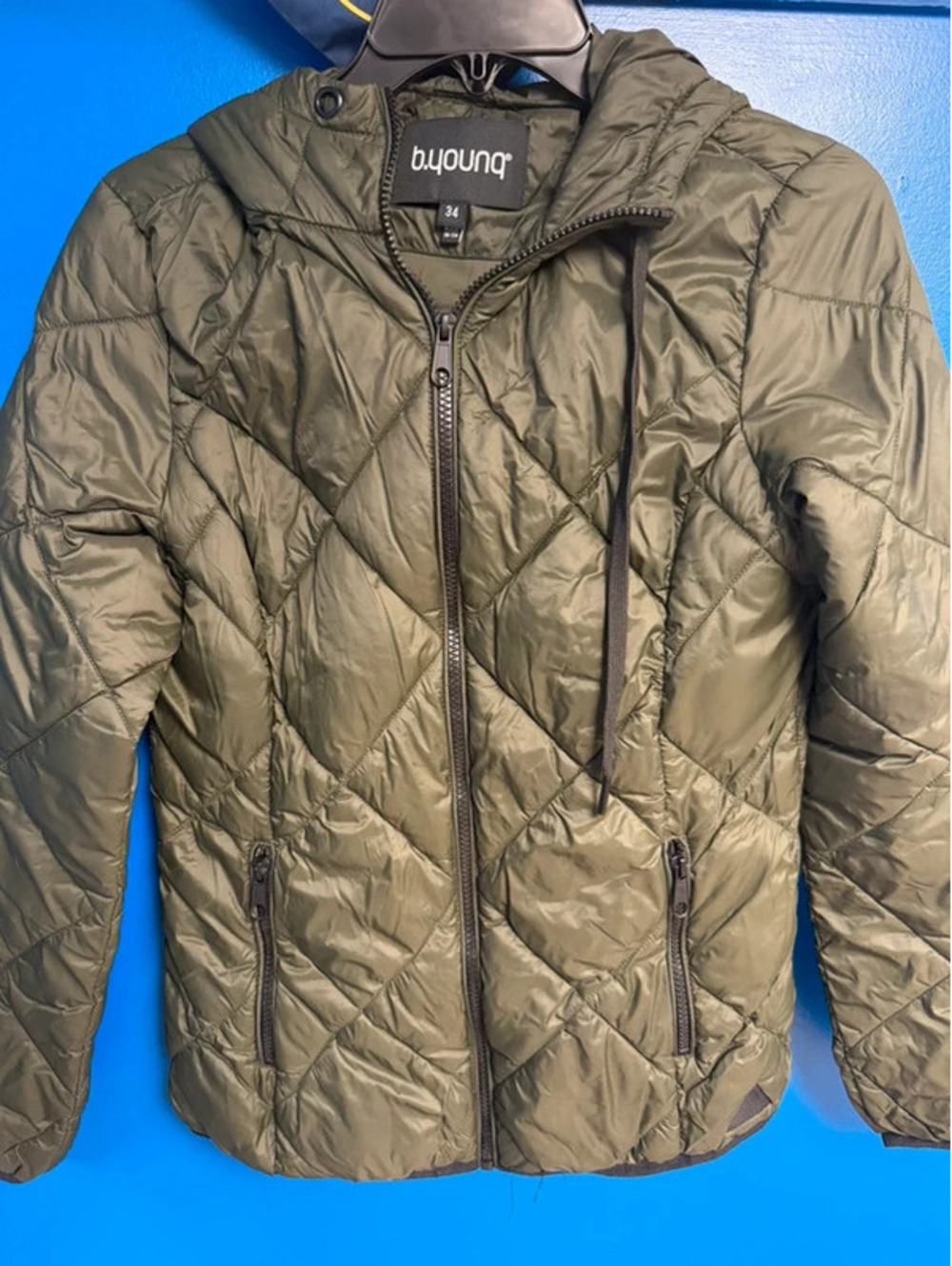 B.Young Green Quilted Jacket